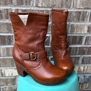 Miz Mooz ‘howser’ Clog Leather Ankle Boots with Buckle